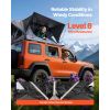 Rooftop Tent, 2-3 Person Foldable Aluminum Roof Top Tent with Tri-Color LED Light, Thick Mattress & 10 Windows, Waterproof Windproof Overland Camping