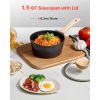 1.5 QT Saucepan, Nonstick Saucepan with Tempered Glass Lid, Multipurpose Cooking Sauce Pot with Detachable Handle, Sauce Pan Small Kitchen Cooking Po