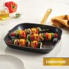 Forged Induction 11 Inch Ceramic Nonstick Square Grill Pan, Dishwasher Safe and Oven Safe to 500Ã‚Â°F, Black