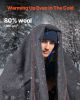 Wool Camping Blanket, Large Warm Stadium Blanket, Waterproof & Windproof, Flame Retardant, Great for Outdoors, Picnics, Hiking, Sports Events, Travel