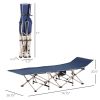 Outsunny Folding Camping Cot for Adults with Carry Bag, Side Pocket, Outdoor Portable Sleeping Bed for Travel, Camp, Vacation, 330 lbs. Capacity, Blu