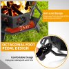 Same Code0784960335" Octagonal Sheet Assembled Fire Pit, Black Heavy Duty Wrought Iron Wood Fire Pit with Foot Rest Pedals, Pentagram Ventilation Des