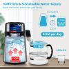 1.1 Gal Water Distiller, 0.3 Gal/H, 750W Distilled Water Maker Machine 0-99H Timing Set Temp Display, 304 Stainless Steel Countertop Distiller Glass