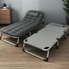 Heavy duty folding bed, camping bed with flip-up mattress (mattress included), portable guest bed, suitable for teenagers, adults, travel, garden, ba