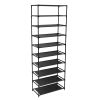 10 Tier Stackable Shoe Rack Storage Shelves - Stainless Steel Frame Holds 50 Pairs Of Shoes