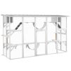 Catio Playground Cat Window Box Outside Enclosure, Wooden Outdoor Cat House with Weather Protection Roof for Multiple Kitties, Cat Shelter Kitten Pla