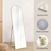 64"x21" Arched Full Length Mirror, Full Body Standing Mirror Floor Mirrors, Gold