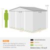 9' x 6' Outdoor Storage Shed, Garden Tool Metal Shed with Foundation Kit, Dark Gray