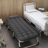 Heavy duty folding bed, camping bed with flip-up mattress (mattress included), portable guest bed, suitable for teenagers, adults, travel, garden, ba