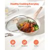 19 Piece Pots and Pans Set Nonstick, Granite Cookware Set, Induction Cookwares, Kitchen RV Cooking Sets with Frying, Sauce, Saute, Tempered Glass Lid