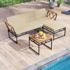 3-Piece L-Shaped Patio Furniture Set for Porch Backyard and Poolside