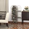 45 Bottle Wrought Iron Wine Rack Jail with Lock - Antique Bronze