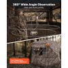 Hunting Blind, 4-5 Person See Through Ground Blinds with Carrying Bag, 360 Degree Portable Camouflage Tent, Durable Concealed Shelter with Silent Zip