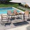 5 Pieces Patio Dining Set with Rectangular Table and Fabric Chairs