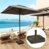 Square Patio Umbrella Base Holder, Heavy Duty Outdoor Umbrella Stand Base, Filled Up to 42lbs with Stand or 33lbs with Water for Garden, Poolside, Br