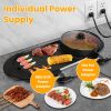 2 in 1 Electric Hot Pot with BBQ Grill Cooker 2200W Smokeless Non-Stick Korean BBQ Grill Shabu Hot Pot with Independent Temperature Control 5 Gears F