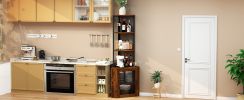 Corner Shelf with Doors, 65" Corner Cabinet & Wine Glass Rack, 6 Tier Bookshelf Display, Freestanding Corner Storage Stand[Unable ship weekends, TK/T