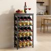 24 Bottle Detachable Wine Rack, 6-Tier Wine Bottle Holder, Freestanding Floor Display Wine Storage Shelves with Table Top, For Kitchen,Cellar,Bar,Din