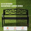 Outdoor Bench, 50 inches Metal Garden Bench for Outdoors, 550 lbs Load Capacity Bench, Outdoor Garden Park Bench with Backrest and Armrests, Patio Be