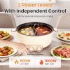 6 Liter Dual-Flavor Electric Shabu Shabu Hot Pot for 3-6 Guests, Non-Stick Coating Stainless Steel Hot Pot with Transparent Steam Vent Lid, Cool Wide