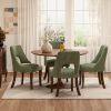 Dining Chair Set of 2,Upholstered Chenille Fabric Dining Chair Curved Solid Wood Legs, Elegant Tufted Club Dining Room Kitchen Room Dining Chair,Gree