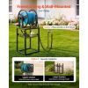 Freestanding Garden Hose Reel, Holds 200 Feet of 5/8-inch Hose, Wall Mount or Ground Mount, Detachable Holder Stand with Storage Rack, 5 ft Leader Ho
