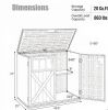 Horizontal Resin Storage Shed 20 Cu.Ft with Adjustable Shelf Outdoor Garden Equipment Organizer