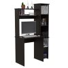 Desk, Five Shelves, Two Superior Shelves, Black