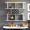 Large Wall Mounted 3 Tier Rustic Bottle Wine Rack,Multifunctional Wooden Wall Mounted Wine Rack,Storage Rack with Wine Glass Holder,mounted wall Stor