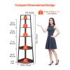 5 Tier Corner Shelf, 70" Tall Corner Bookshelf with Metal Frame & Wooden Shelves, Industrial Corner Ladder Shelf for Living Room, Bedroom, Office, Ru