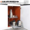 2 Tier 14"Wx21"Dx15"H Pull Out Cabinet Organizer, Heavy Duty Slide Out Pantry Shelves, Steel Roll Out Drawers, Sliding Drawer Storage for Home, 15.5"