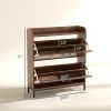 Shoe Cabinet Organizer with 2 Flip Drawers, Legs, Narrow Shoe Storage Cabinet for Entryway, Hallway, Rustic Brown