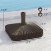 Square Patio Umbrella Base Holder, Heavy Duty Outdoor Umbrella Stand Base, Filled Up to 42lbs with Stand or 33lbs with Water for Garden, Poolside, Br