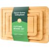 Cutting Board, 3 Pieces, Premium Versatile Bamboo Cutting Board with Food-Grade Oil and Juice Groove,Sturdy & Durable Chopping Board with Built-in Ha