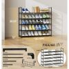 5-Tier Stackable Shoe Rack Organizer with Metal Frame, 35.5 inch Length, Holds 25Ã¢â‚¬â€œ30 Pairs, Black