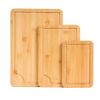 Cutting Board, 3 Pieces, Premium Versatile Bamboo Cutting Board with Food-Grade Oil and Juice Groove,Sturdy & Durable Chopping Board with Built-in Ha