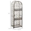 45 Bottle Wrought Iron Wine Rack Jail with Lock - Antique Bronze