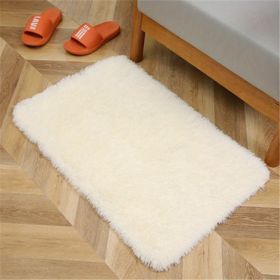 1pc, Luxury Soft Plush Shaggy Area Rugs for Bedroom, Living Room, and Nursery - Non-Slip, Washable, and Non-Shedding - Perfect for Home Decor and Roo (Color: Beige White, size: 19.69*31.5inch)