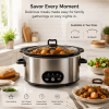 6/8 Quart Slow Cooker with 3 Cooking Settings, Non-Stick Ceramic Inner Pot, Dishwasher-Safe Lid, Multi-Functional Slow Cooker for Soups, Stews, Roast