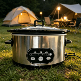 6/8 Quart Slow Cooker with 3 Cooking Settings, Non-Stick Ceramic Inner Pot, Dishwasher-Safe Lid, Multi-Functional Slow Cooker for Soups, Stews, Roast (Color: Silvery, size: 6L)