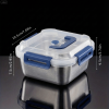 Yakimoto 2/4/6/8/10 PCS Extra-Large Stainless Steel Food Storage Containers With Blue Lids - Deep Design, Airtight Seal, Perfect For Refrigerator Org