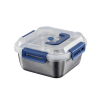 Yakimoto 2/4/6/8/10 PCS Extra-Large Stainless Steel Food Storage Containers With Blue Lids - Deep Design, Airtight Seal, Perfect For Refrigerator Org