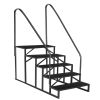 Hot Tub Steps Outdoor, RV Steps with Handrail, Portable RV Stairs 2/3/4/5 Step, Heavy Duty Truck Camper Steps Ladders for Travel Trailers, 5th Wheel,