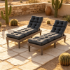 Outdoor Lounge Chaise Cushion Set of 2 73 X 22 with High Back String Ties for Comfortable Seating