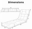 Outdoor Lounge Chaise Cushion Set of 2 73 X 22 with High Back String Ties for Comfortable Seating