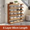 5/6-layer practical storage rack, shoe rack, space-saving design, multi-layer independent storage rack, wood grain finish, easy to assemble, self-sup
