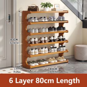 5/6-layer practical storage rack, shoe rack, space-saving design, multi-layer independent storage rack, wood grain finish, easy to assemble, self-sup (size: 6th floor)