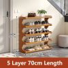 5/6-layer practical storage rack, shoe rack, space-saving design, multi-layer independent storage rack, wood grain finish, easy to assemble, self-sup