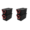 Large Wheeled Industrial Storage Bin, 40 Gallon Rugged Plastic Storage Tote with Latch Lid and Pull Handle, 2 Pack