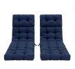 Outdoor Lounge Chaise Cushion Set of 2 73 X 22 with High Back String Ties for Comfortable Seating